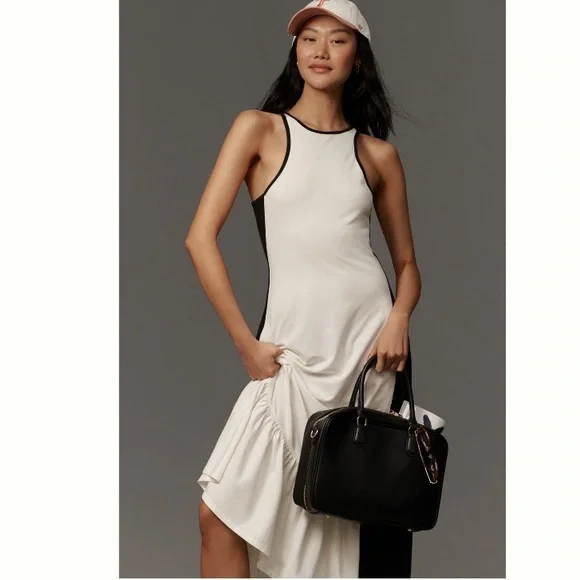 Anthropologie Black and White Midi Dress - Picture 3 of 12